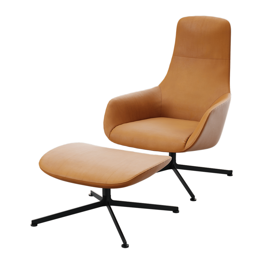 Replica Zanotta Kent Armchair Model, Tan Brown