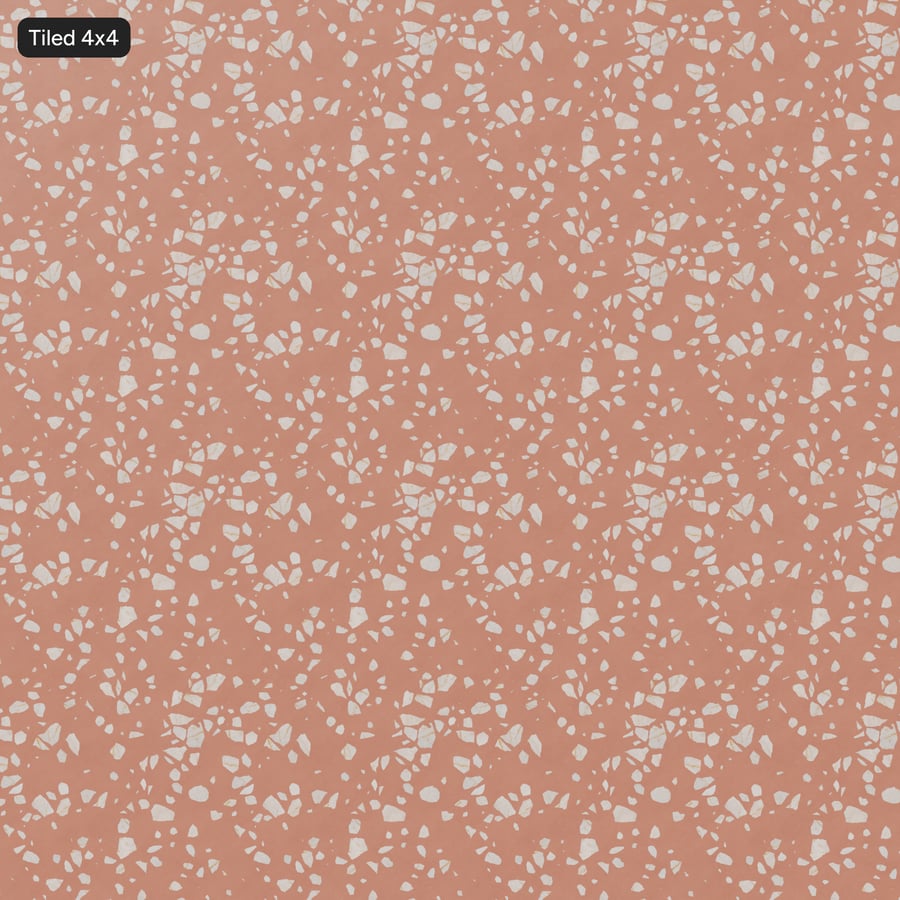 Textura Terrazzo Palladiana em Laje Mate, Pêssego e Creme