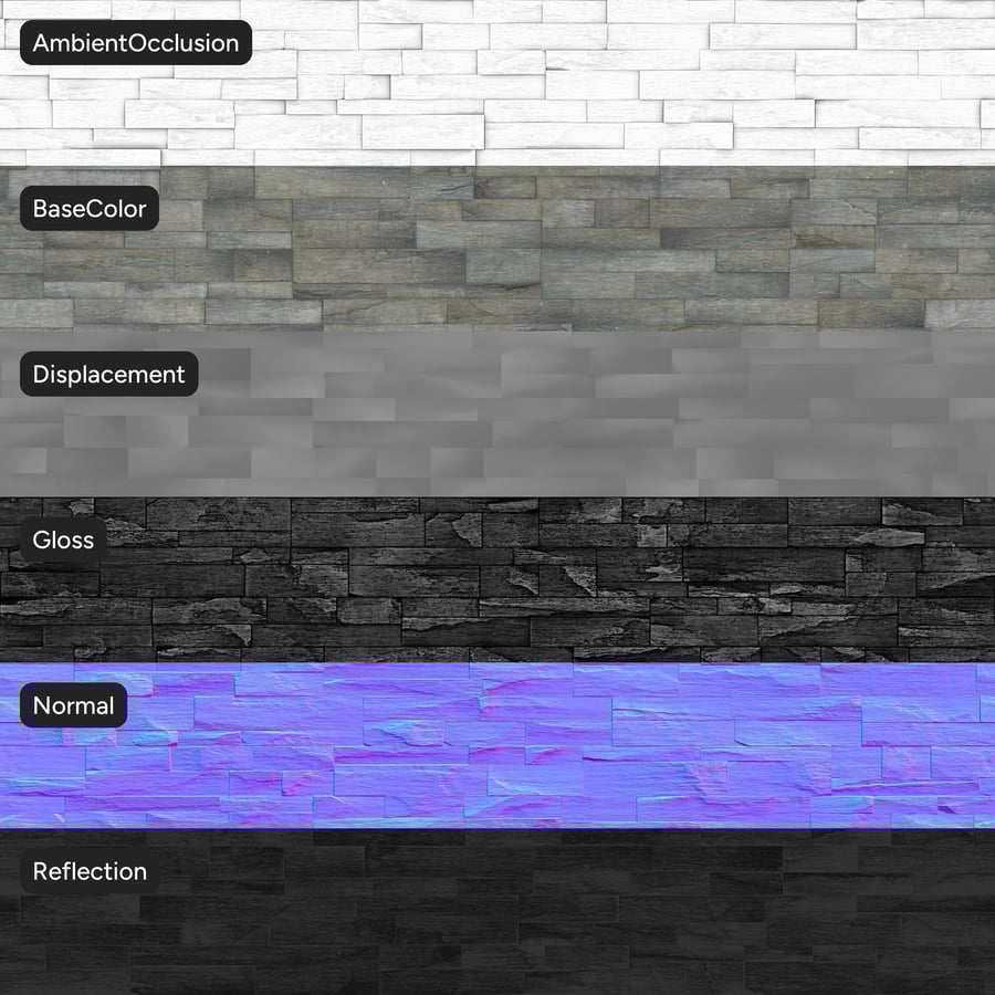Ledger Stone Wall Texture, Blue