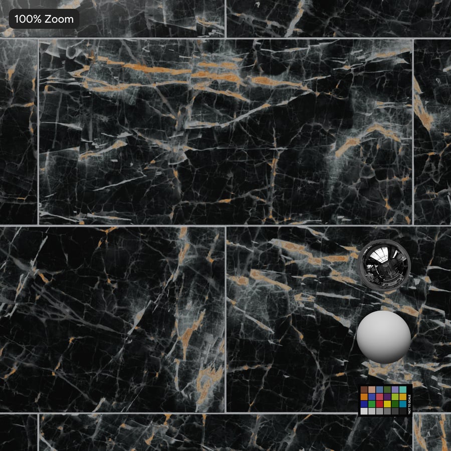 Rectangular Offset Marble Matte Tile Texture, Midnight Vein