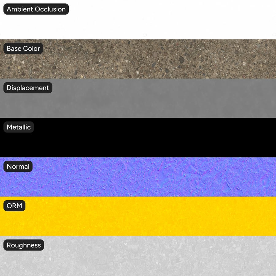 Worn Aggregate Asphalt Texture