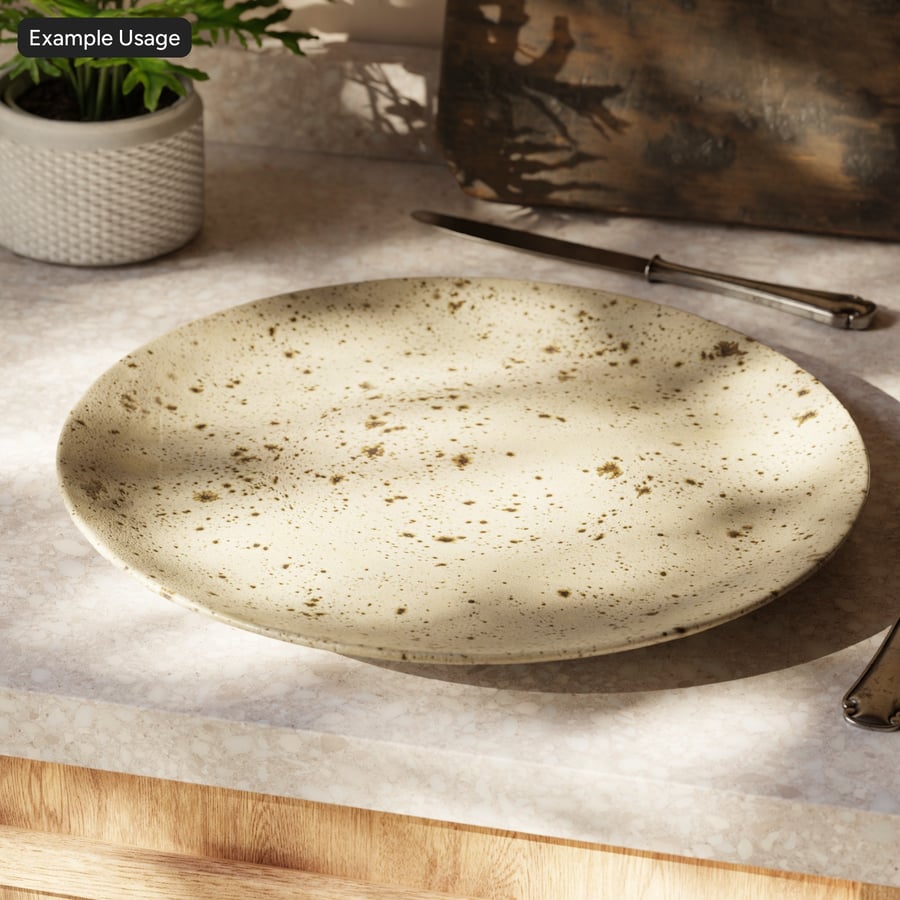 Texture de la poterie en céramique émaillée Crater, Oatmeal