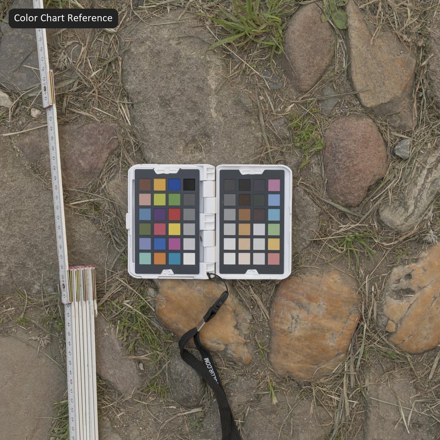 Graspad op kasseienstructuur