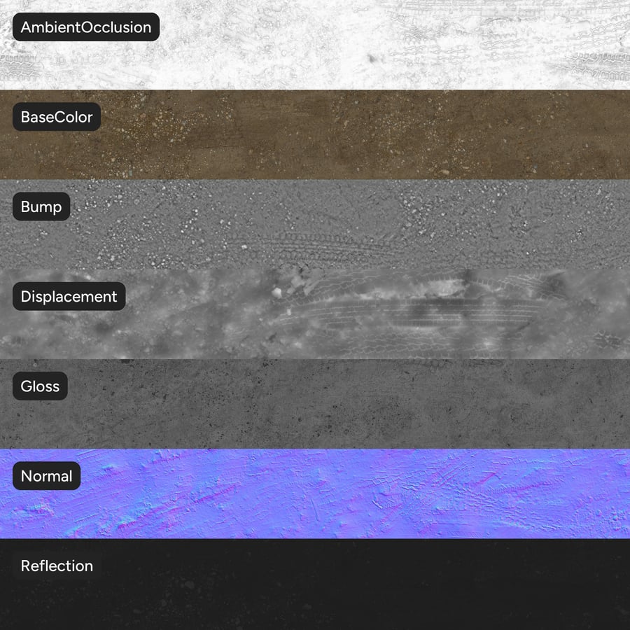 Tire Tracks on Mud Texture