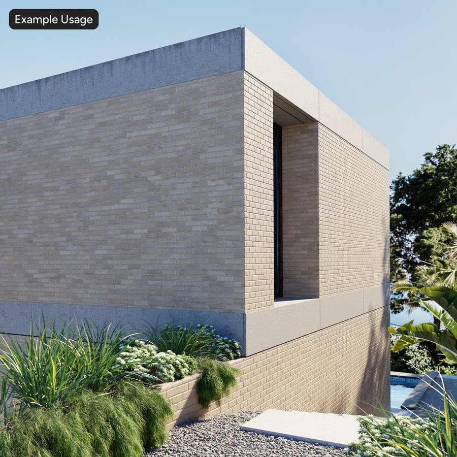Smooth Running Bond Brick Wall Texture, Beige
