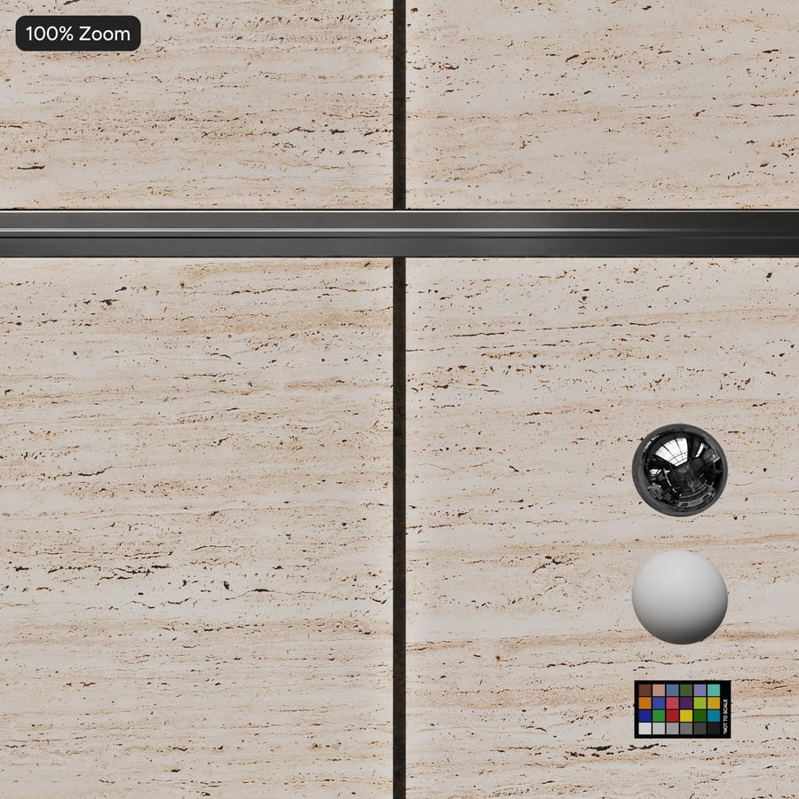 Polished Travertine Facade Tile Texture