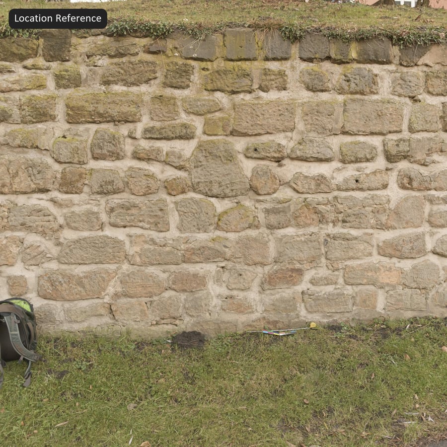 Mossy Rubble Stone Wall Texture, Beige