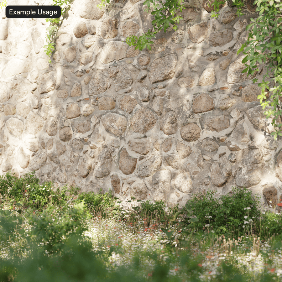 Heavily Mortared Rubble Stone Wall Texture