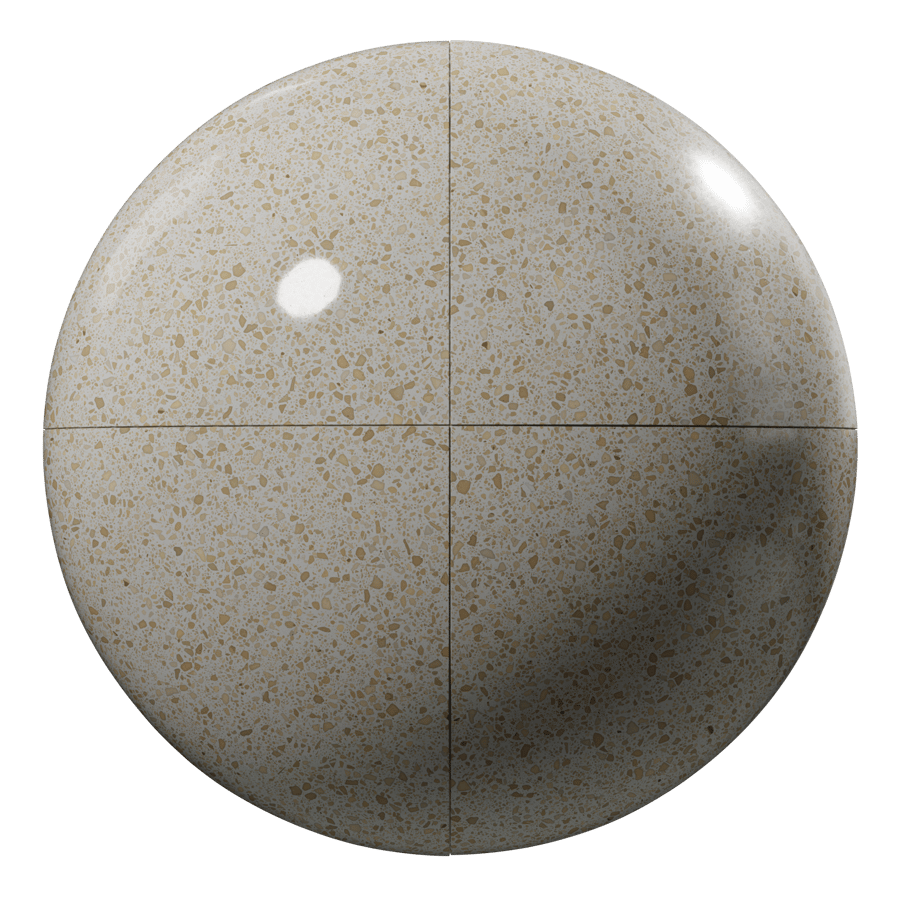 Square Terrazzo Glossy Tile Texture, Light Grey