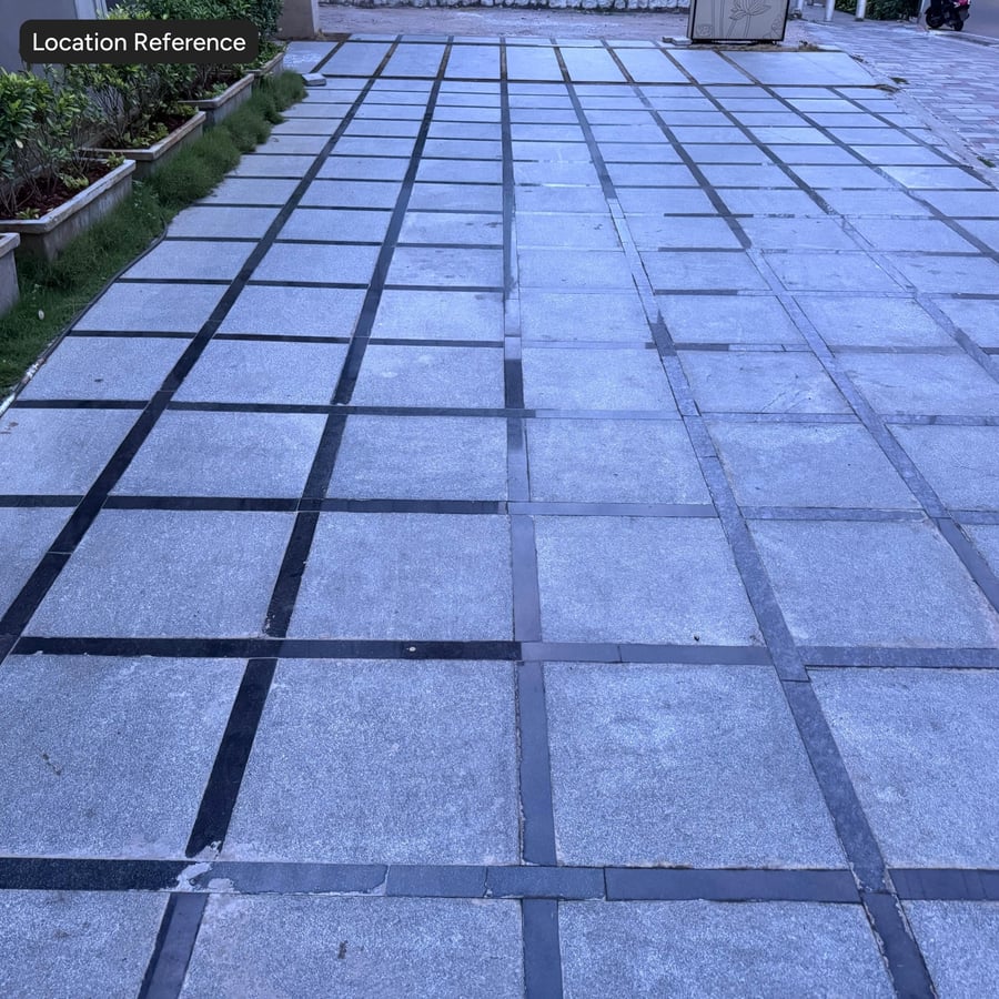 Old Square Grid Paver Texture, Black and Grey