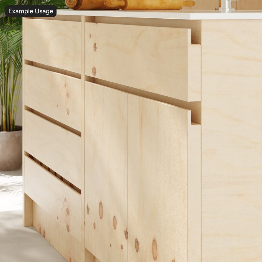Knotted Slip Match Plywood Wood Veneer Texture, Beige
