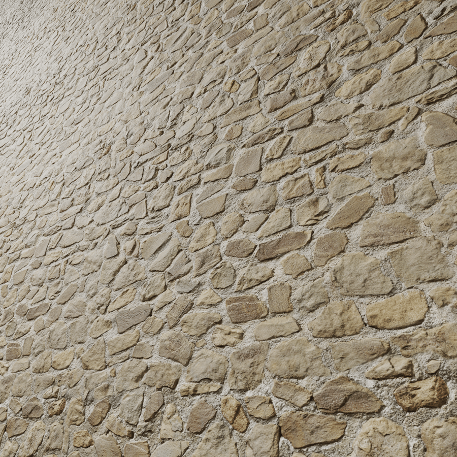 Sharp Cobblestone Wall Texture, Beige