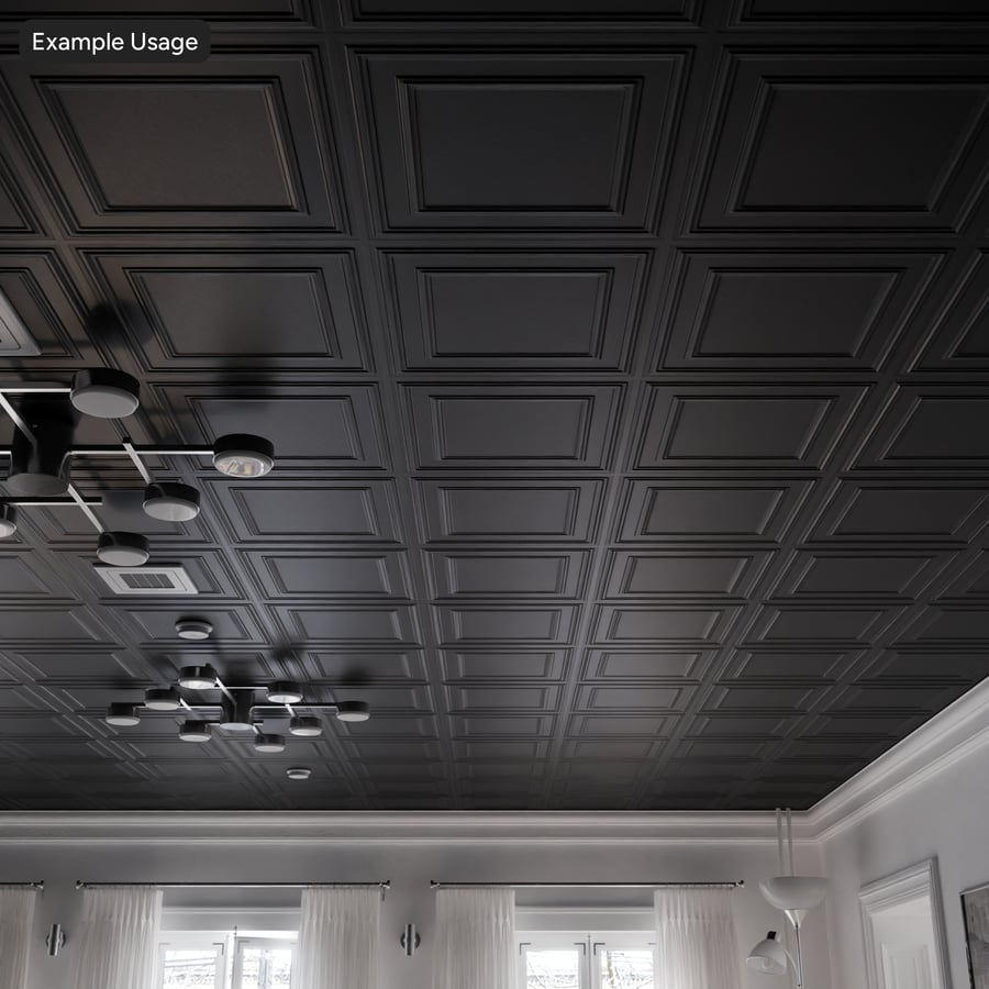 Texture de plafond en dalles de vinyle gaufrées, gris