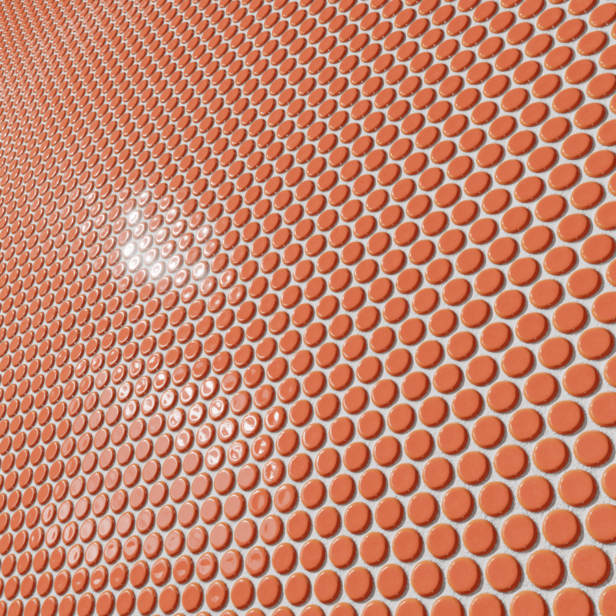 Plain Penny Round Tile Texture, Orange