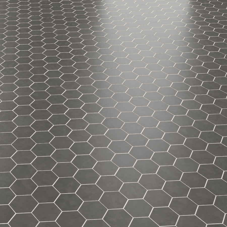 Matte Hexagon Ceramic Tiles Texture, Black