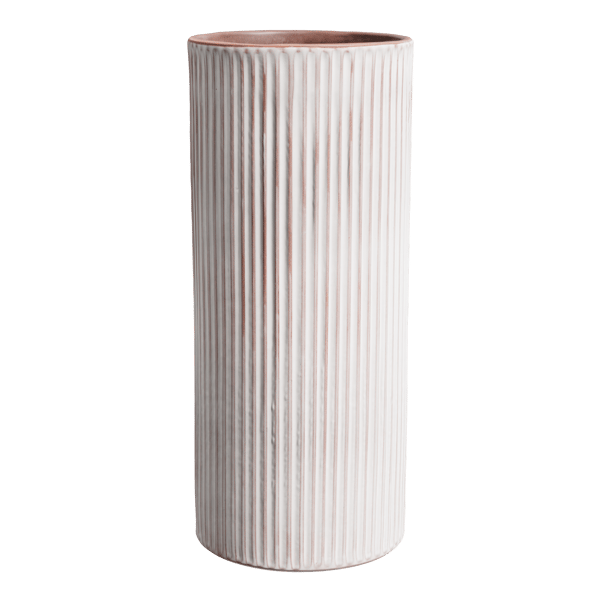 Fluted Tall Tube Vase Model, White