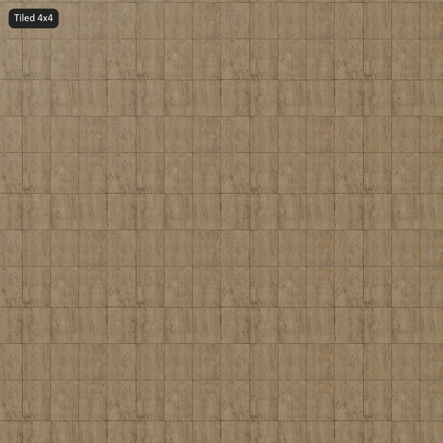 Textura de azulejo retangular antigo em travertino brilhante, mocha empoeirado