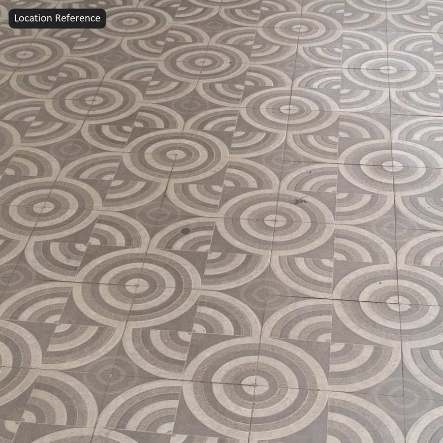 Circular Patterned Tile Texture, Yellow Brown