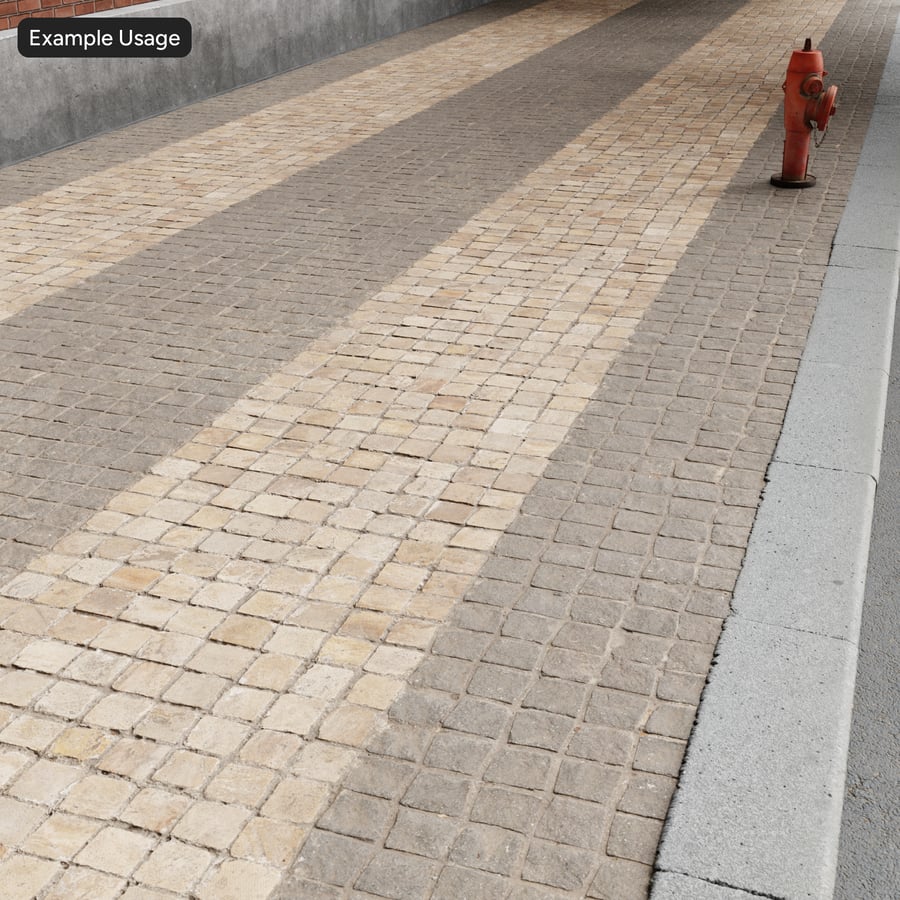 Textura de paralelepípedos desgastados, listrada
