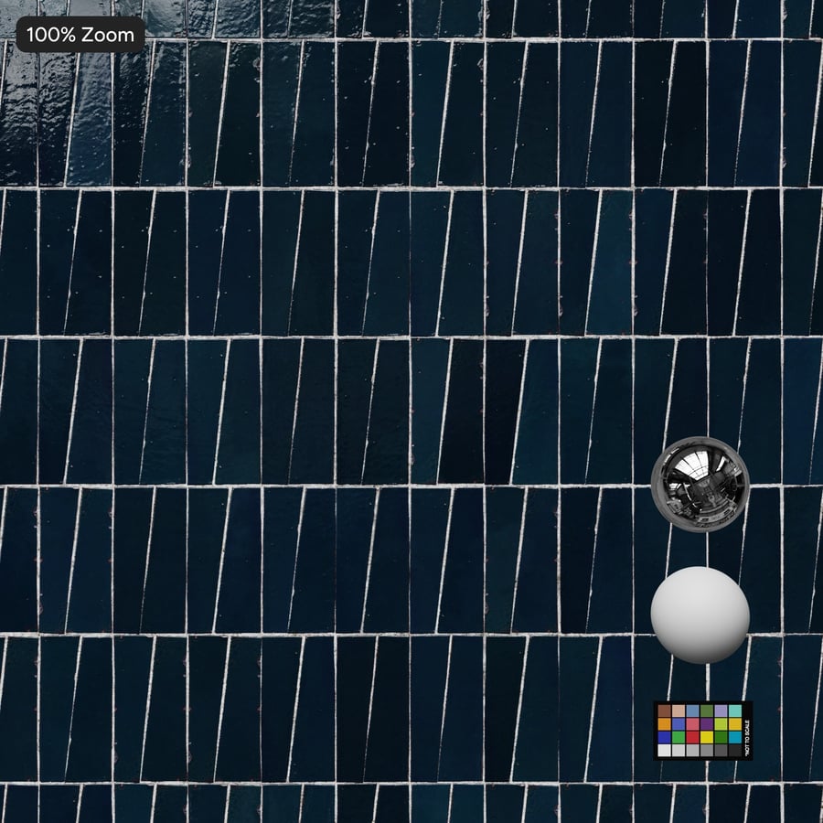 Staplad trapetsformad Zellige Glansig Kakelstruktur, Blå