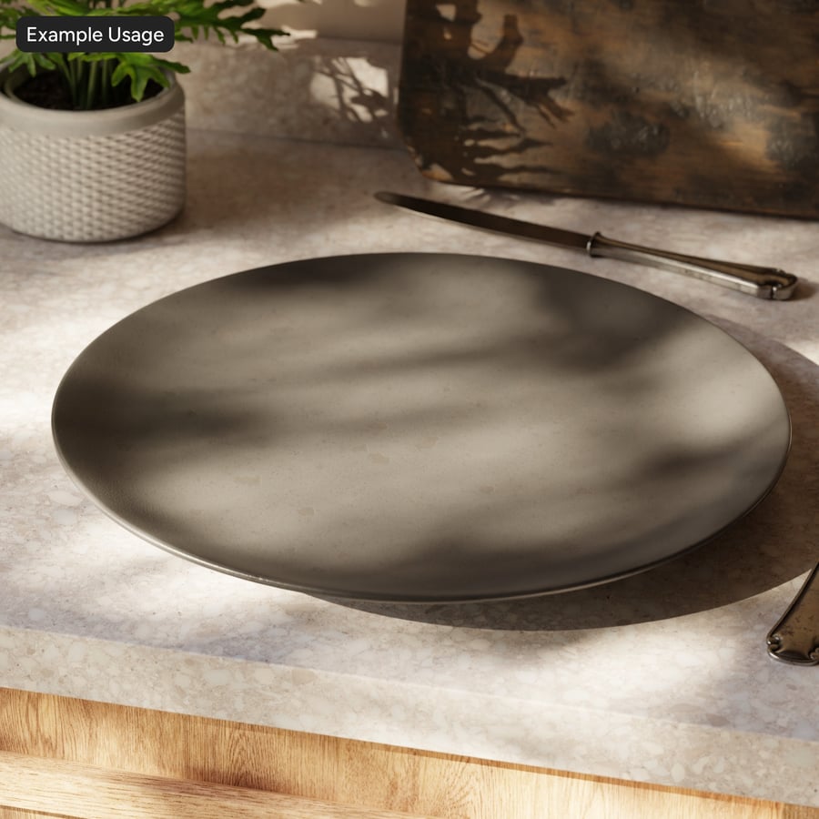 Texture de poterie en céramique émaillée Crater, gris