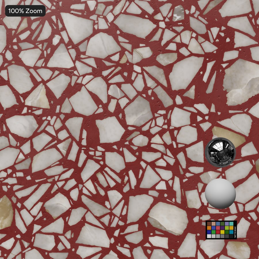 Large Chips Strawberry Terrazzo Texture, Red