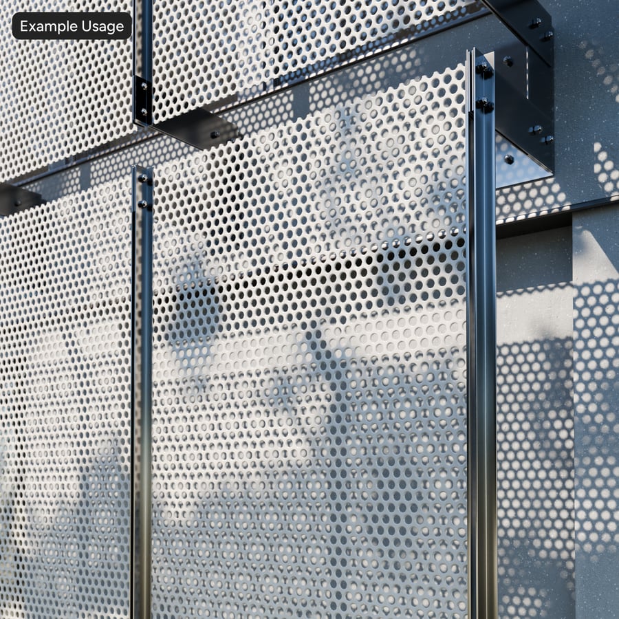 Round Perforated Metal Texture, White