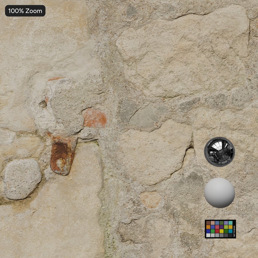 Texture murale en moellons d'arche, beige