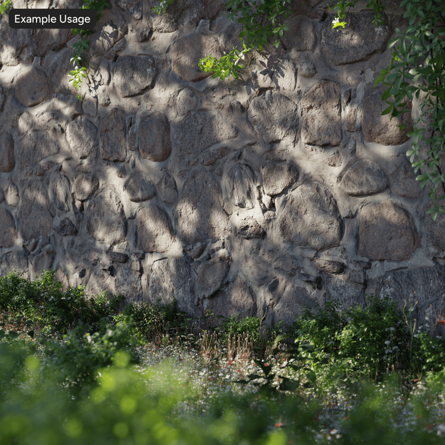 Worn Rubble Stone Wall Texture