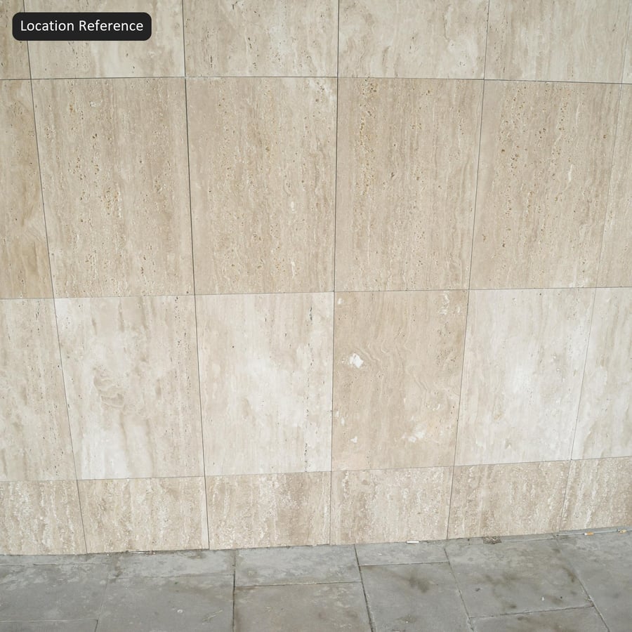 長方形のファサード トラバーチンタイルの質感