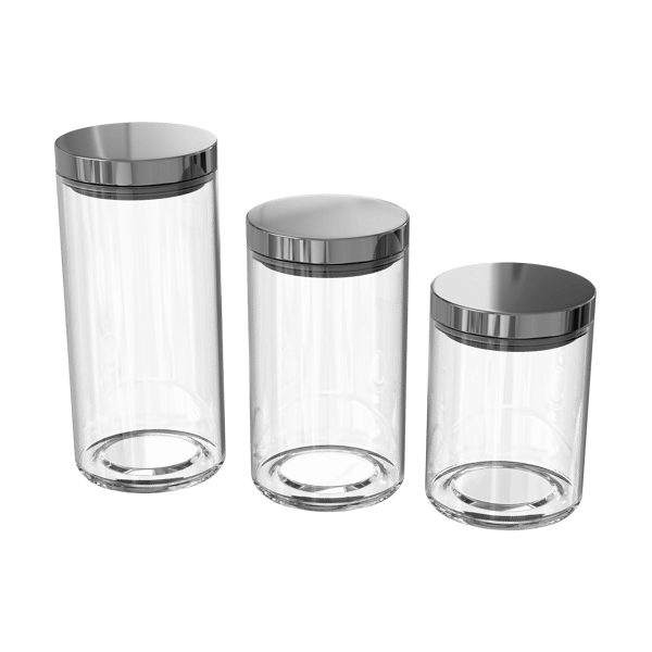 Metal Lidded Glass Canister Set Models