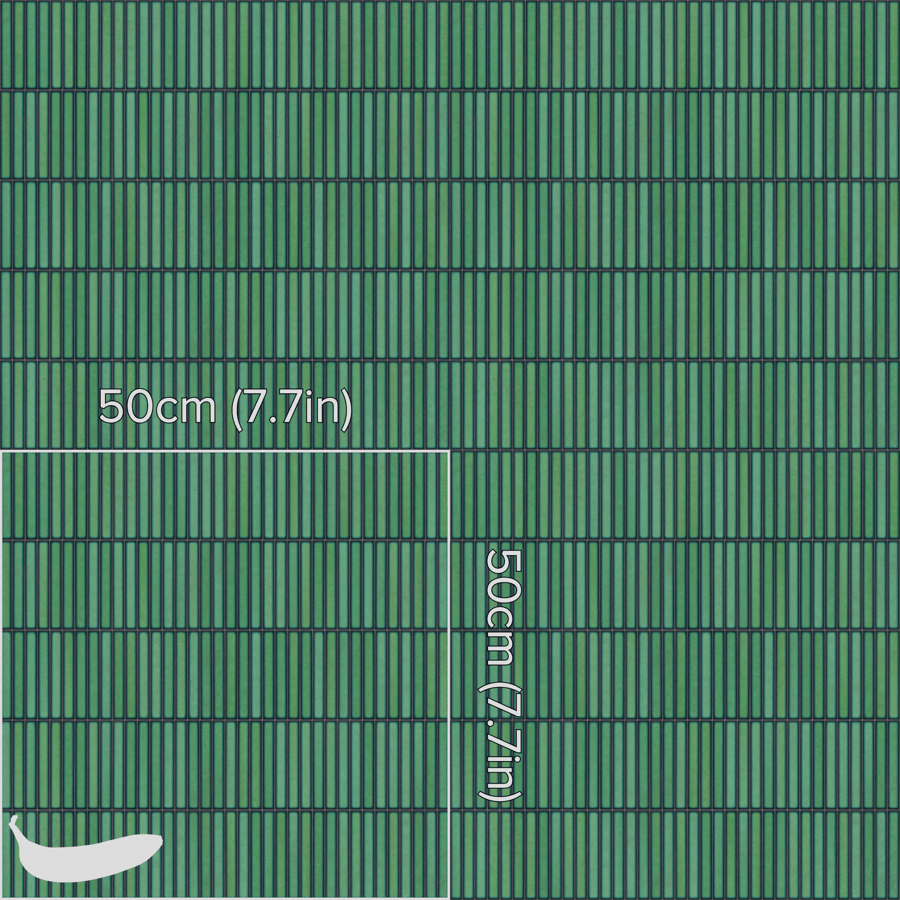 Textura de azulejo cerâmico brilhante Yubi, verde mar