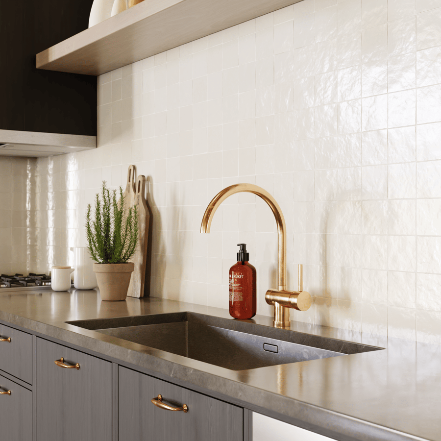 Square Glossy Tile Texture, White