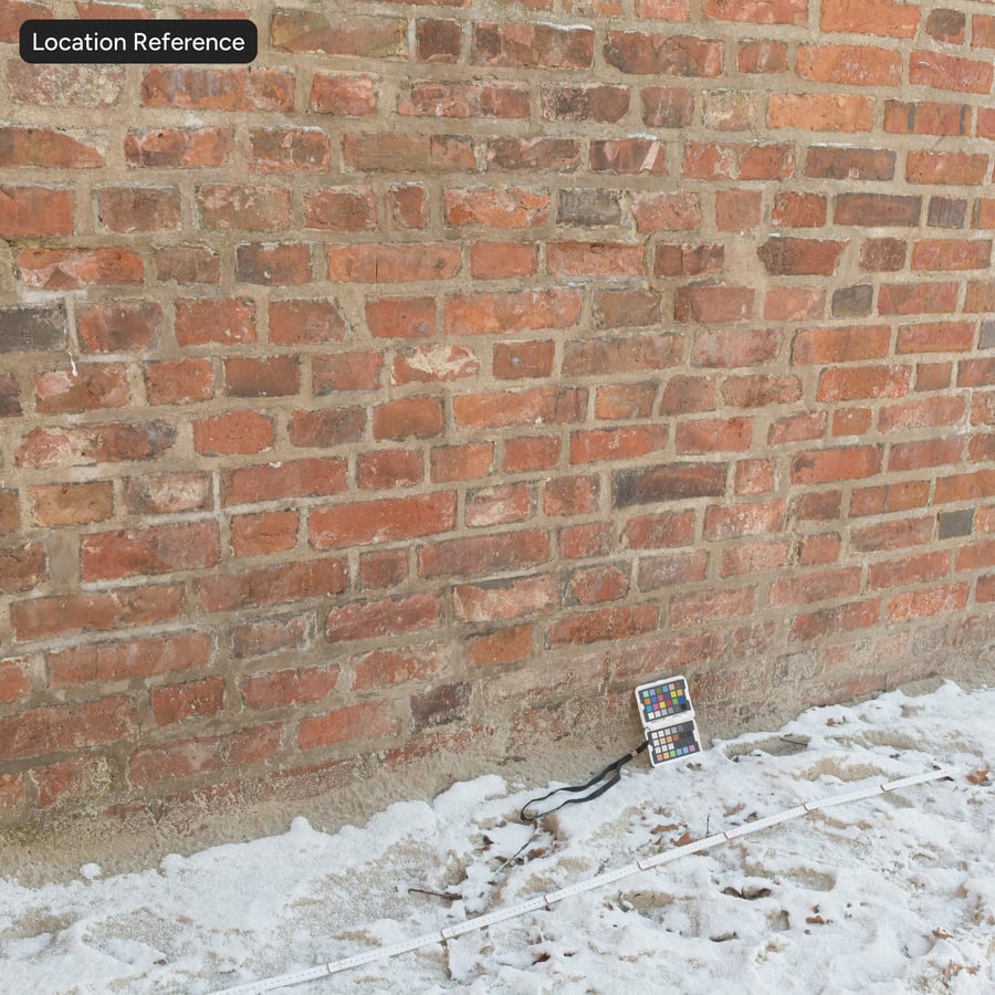 Old Running Bond Brick Wall Texture, Red