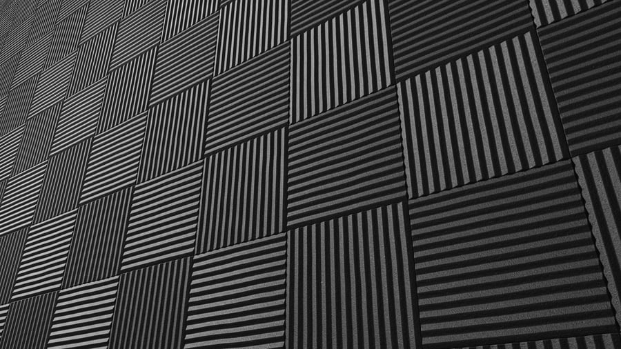 Fluted Foam Tiles Acoustic Panel Texture, Black