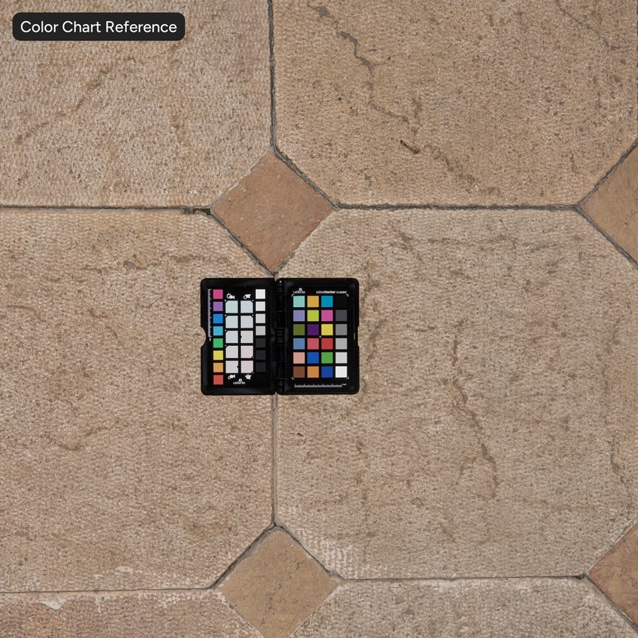 Dirty Octagonal Limestone Paver Texture, Beige