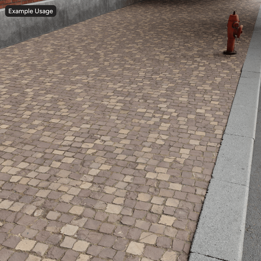 Mauvaises herbes sur une texture de pavés usés