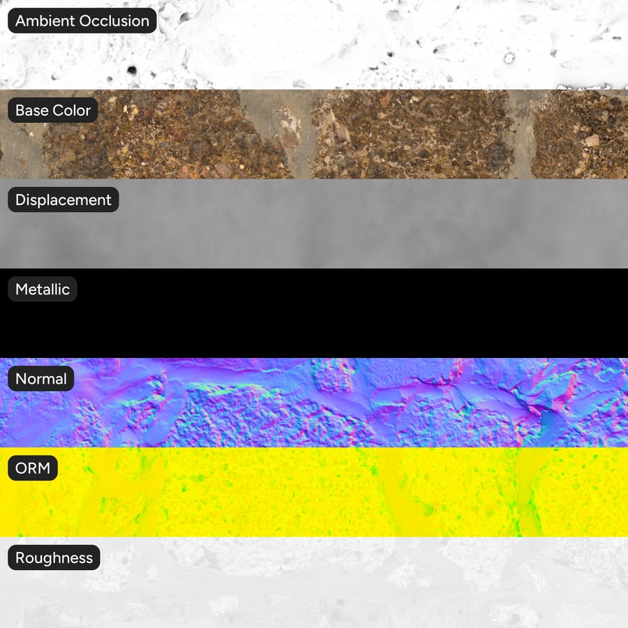 Plastered Cobblestone Wall Texture, Beige