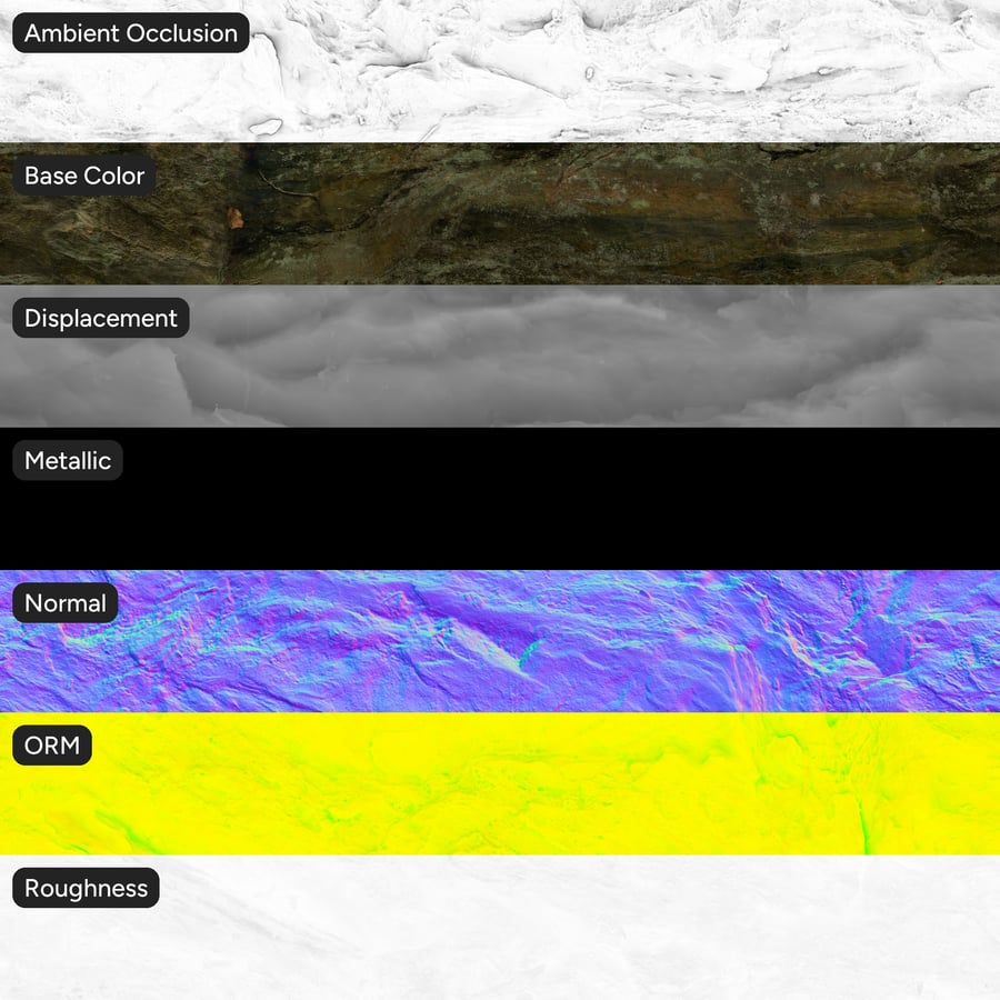 Texture de falaise rocheuse dans une forêt moussue