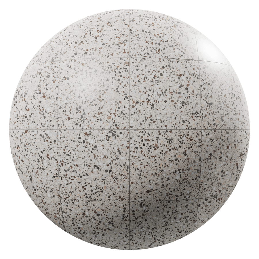 Square Polished Satin Venetian Terrazzo Tile Texture, White