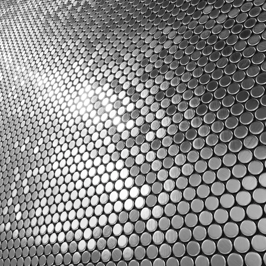 Textura de azulejo redondo prateado brilhante