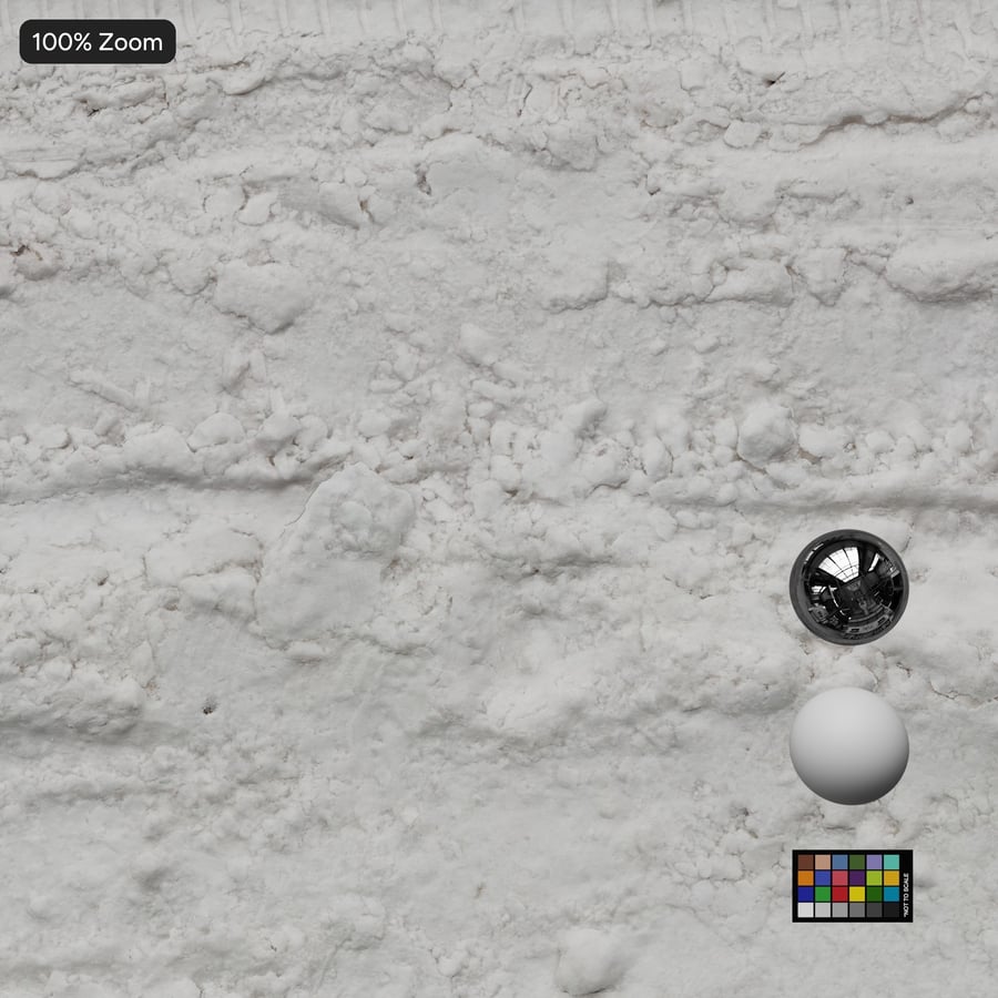 Tire Marks on Thick Snow Texture