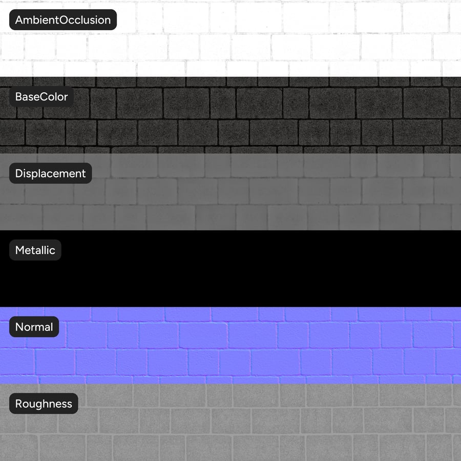 Running Concrete Paver Texture, Black