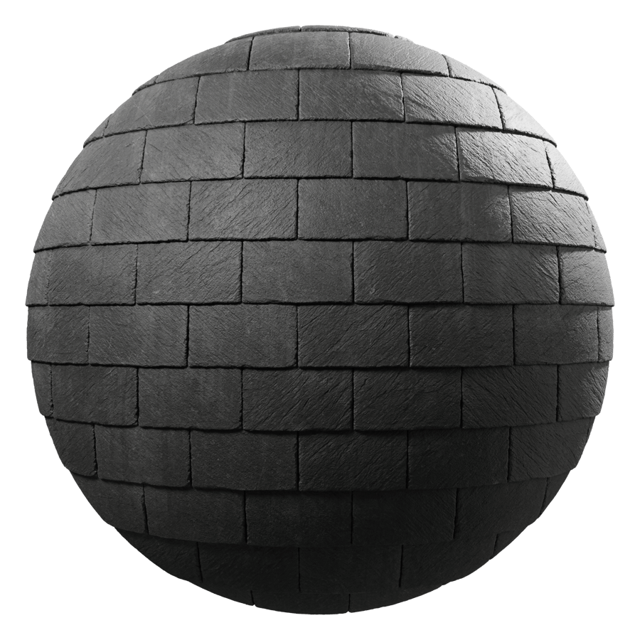 Slate Roof Tiles Texture, Black
