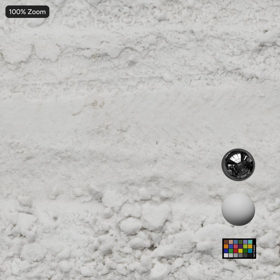 厚雪紋理上的輪胎印記