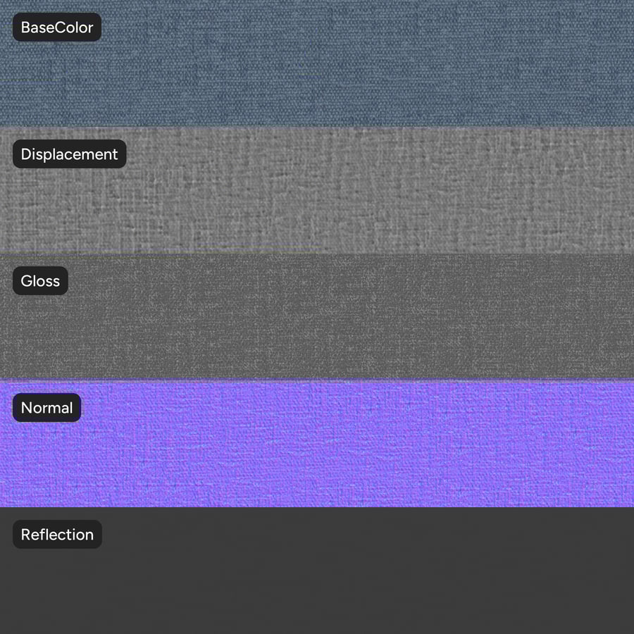 Kain Pelapis Chenille Polos, Biru