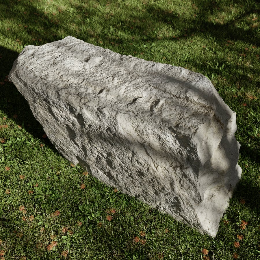 Pale Diamond Rippled Large Rock Boulder Model