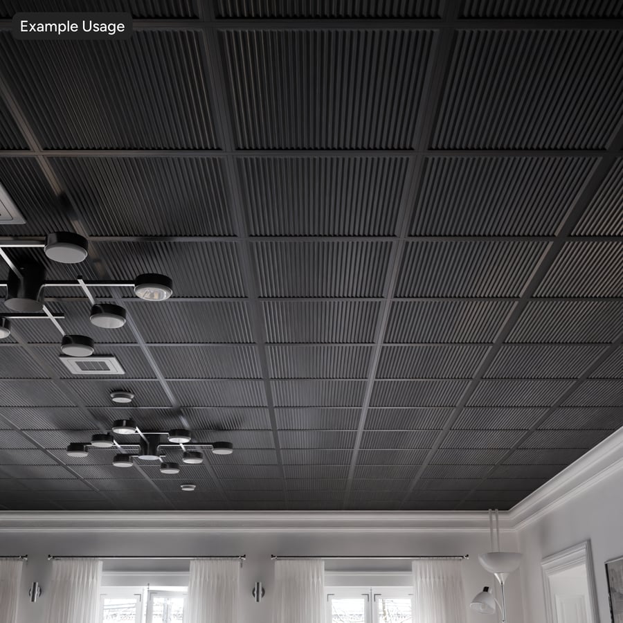 Lamellen-Deckenfliese Textur, Grau