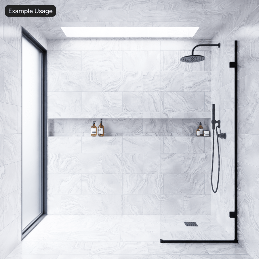 Rectangular Offset Marble Matte Tile Texture, Sirio Grey