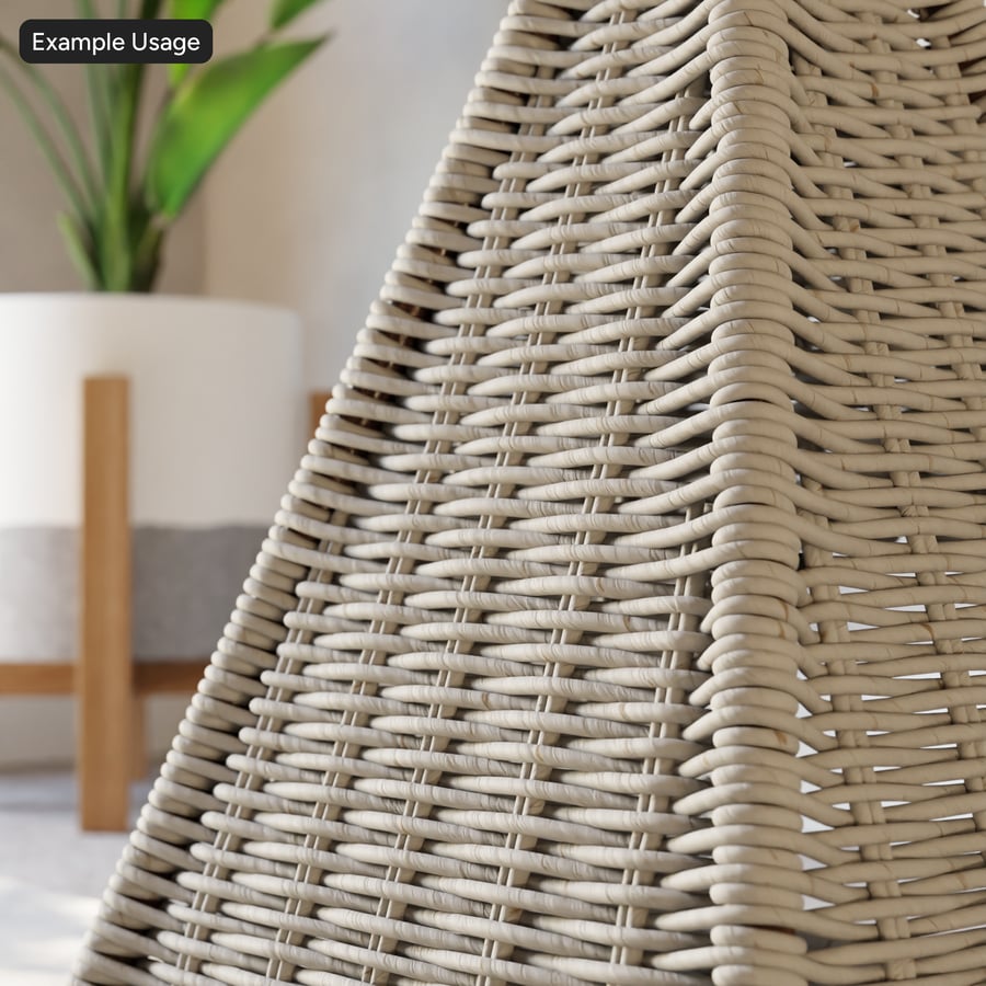 Unwrapped Rattan Wicker Texture, White